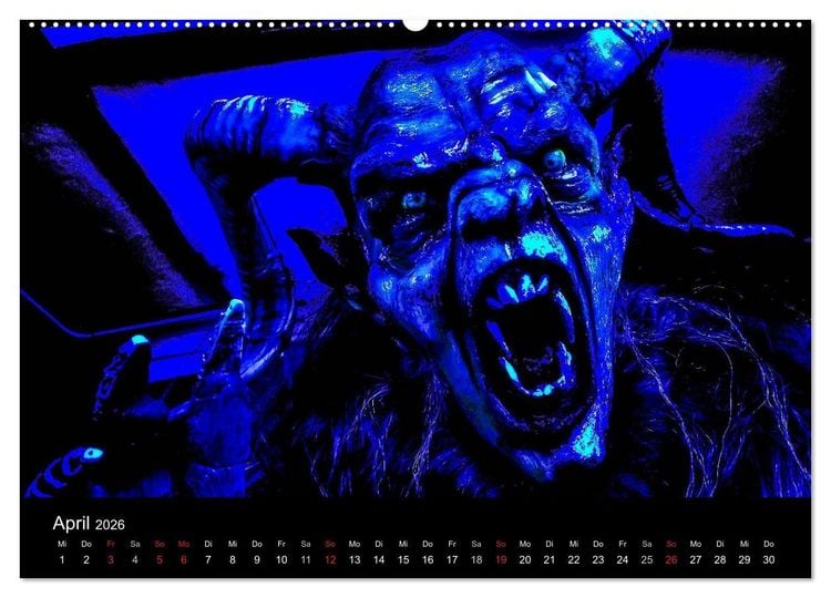Produktbild: Perchten und Krampusse im Voralpenland (hochwertiger Premium Wandkalender 2026 DIN A2 quer), Kunstdruck in Hochglanz