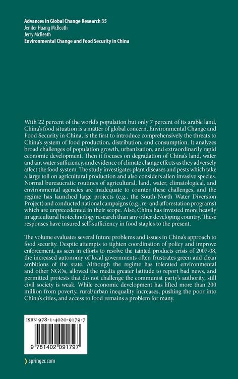Produktbild: Environmental Change and Food Security in China