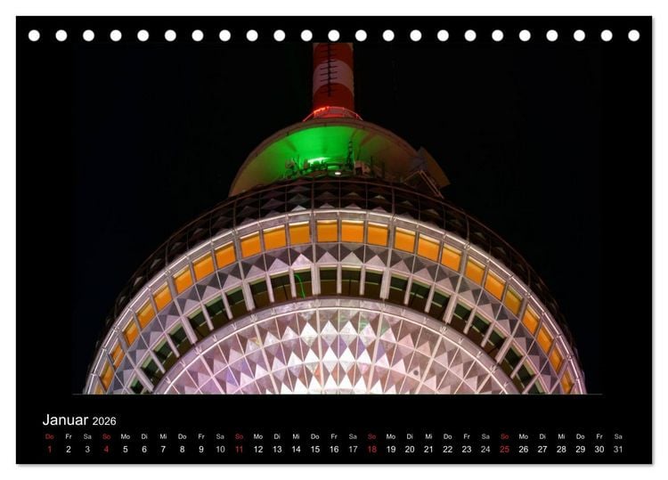 Produktbild: Berlin bei Nacht 2026 (Tischkalender 2026 DIN A5 quer), CALVENDO Monatskalender
