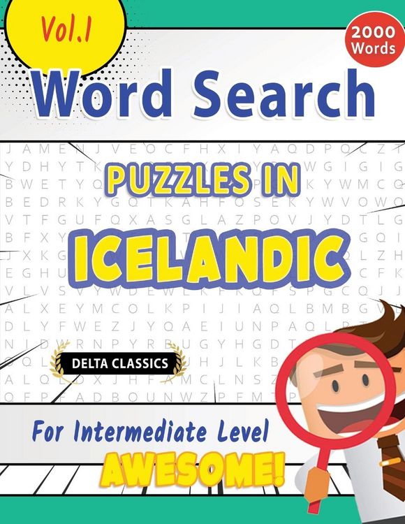 Produktbild: Word Search Puzzles in Icelandic For Intermediate Level - Awesome! Vol.1 - Delta Classics