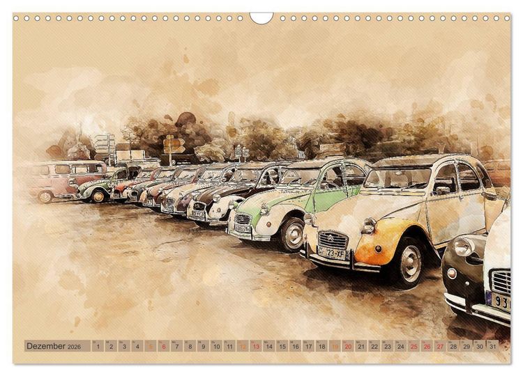 Produktbild: Die Ente, Deux Chevaux, 2CV (Wandkalender 2026 DIN A3 quer), CALVENDO Monatskalender