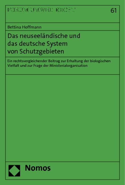 Produktbild: Das neuseel&auml;ndische und das deutsche System von Schutzgebieten