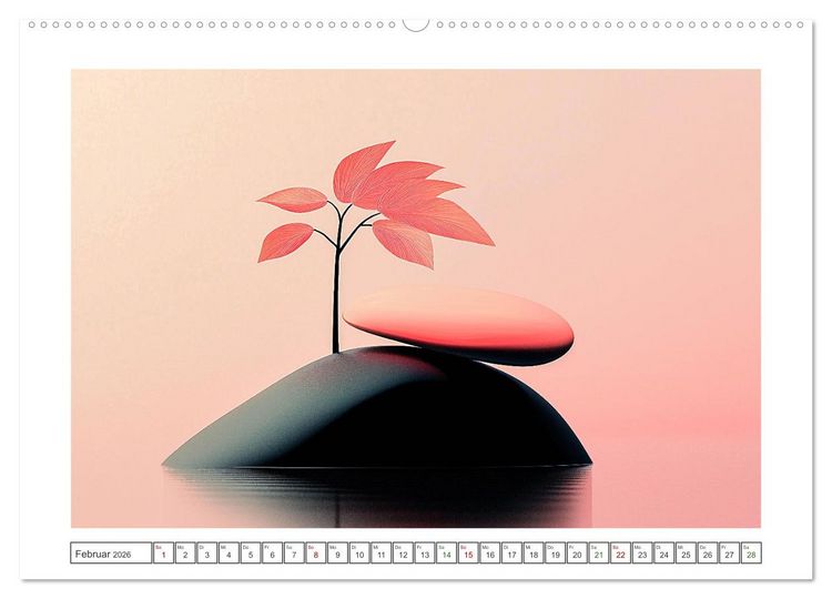 Produktbild: Japandi-Design (hochwertiger Premium Wandkalender 2026 DIN A2 quer), Kunstdruck in Hochglanz