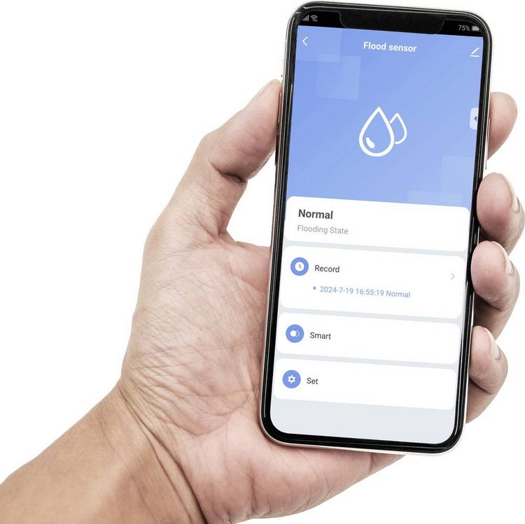 Produktbild: Sygonix SY-6515318 Funk-Wassermelder mit App-Steuerung batteriebetrieben