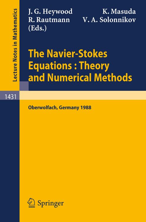 Produktbild: The Navier-Stokes Equations Theory and Numerical Methods