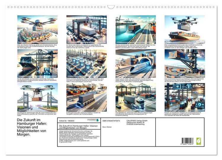 Produktbild: Die Zukunft im Hamburger Hafen: Visionen und M&ouml;glichkeiten von Morgen. (Wandkalender 2026 DIN A2 quer), CALVENDO Monatskalender