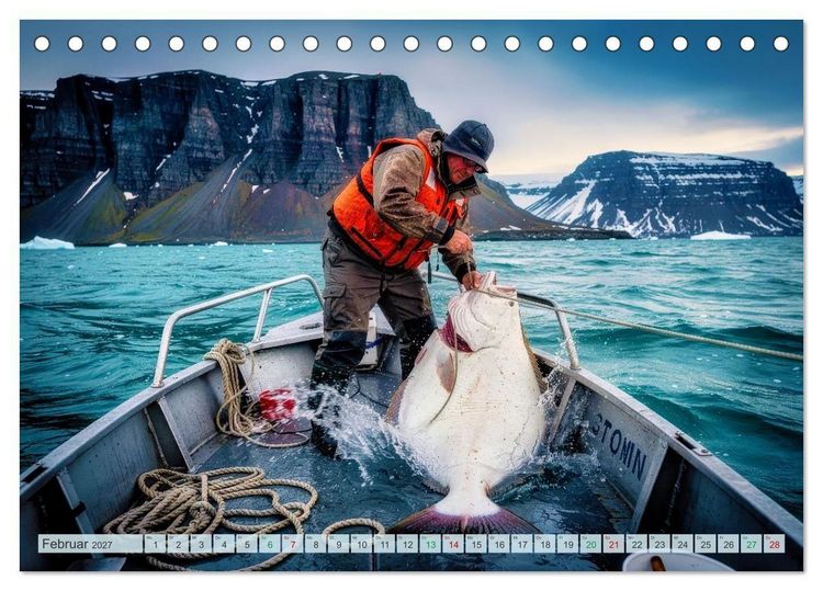 Produktbild: Heilbuttwahnsinn vor Gr&ouml;nland (Tischkalender 2027 DIN A5 quer), CALVENDO Monatskalender