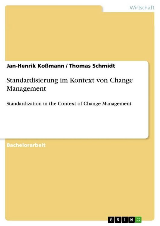 Produktbild: Standardisierung im Kontext von Change Management