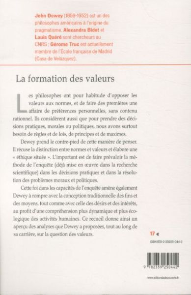Produktbild: La formation des valeurs