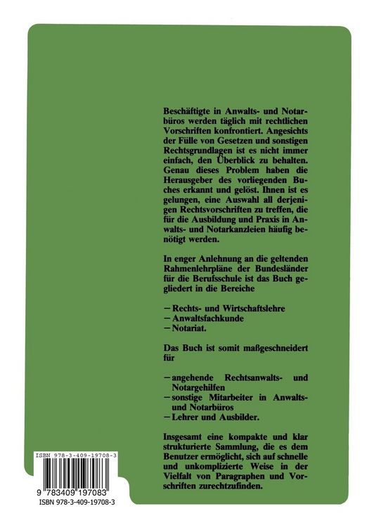 Produktbild: Rechtsgrundlagen f&uuml;r Rechtsanwalts- und Notargehilfen