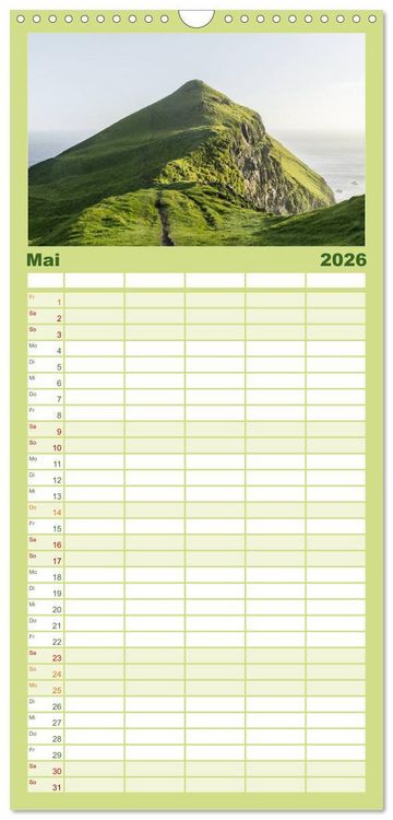 Produktbild: Familienplaner 2026 - F&auml;r&ouml;er - Die wundersch&ouml;nen Inseln im Norden. mit 5 Spalten (Wandkalender, 21 x 45 cm) CALVENDO