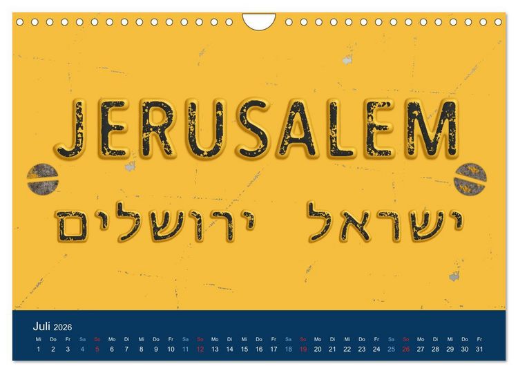 Produktbild: Geliebtes Jerusalem (Wandkalender 2026 DIN A4 quer), CALVENDO Monatskalender