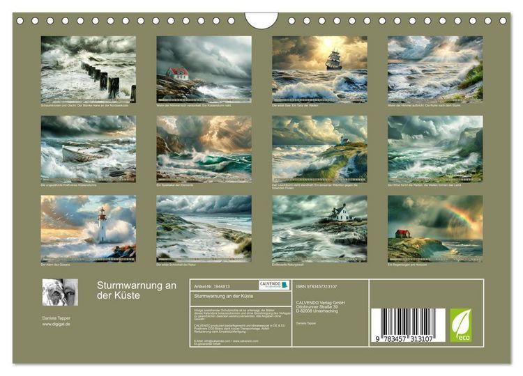 Produktbild: Sturmwarnung an der K&uuml;ste (Wandkalender 2026 DIN A4 quer), CALVENDO Monatskalender