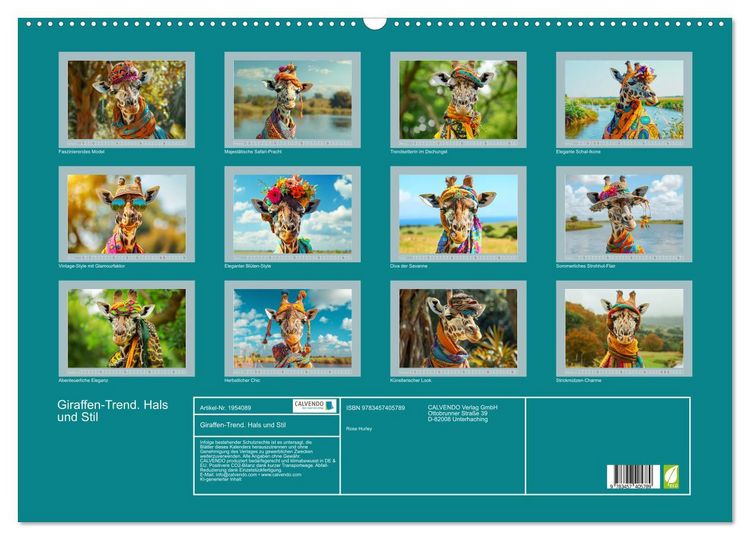 Produktbild: Giraffen-Trend. Hals und Stil (Wandkalender 2026 DIN A2 quer), CALVENDO Monatskalender