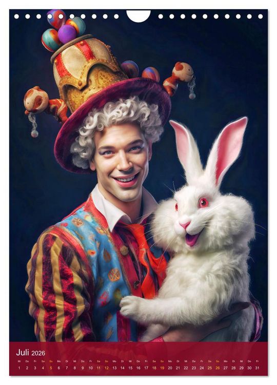 Produktbild: Ein Hauch von Magie - Schrille Clowns im Rampenlicht (Wandkalender 2026 DIN A4 hoch), CALVENDO Monatskalender