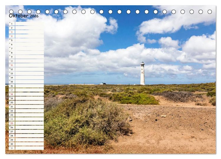 Produktbild: FUERTEVENTURA Geburtstagskalender mit Planerfunktion (Tischkalender 2026 DIN A5 quer), CALVENDO Monatskalender