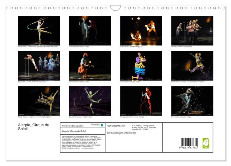 Produktbild: Alegria, Cirque du Soleil (Calendrier mural 2026 DIN A3 vertical), CALVENDO calendrier mensuel