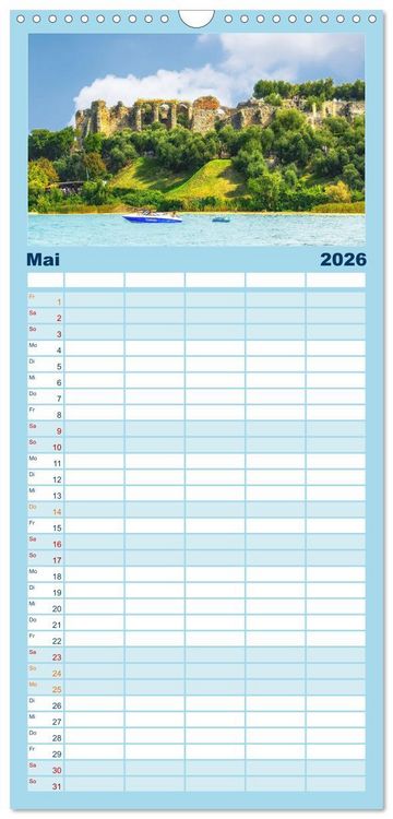 Produktbild: Familienplaner 2026 - Sirmione - sch&ouml;nster Ort am Gardasee mit 5 Spalten (Wandkalender, 21 x 45 cm) CALVENDO