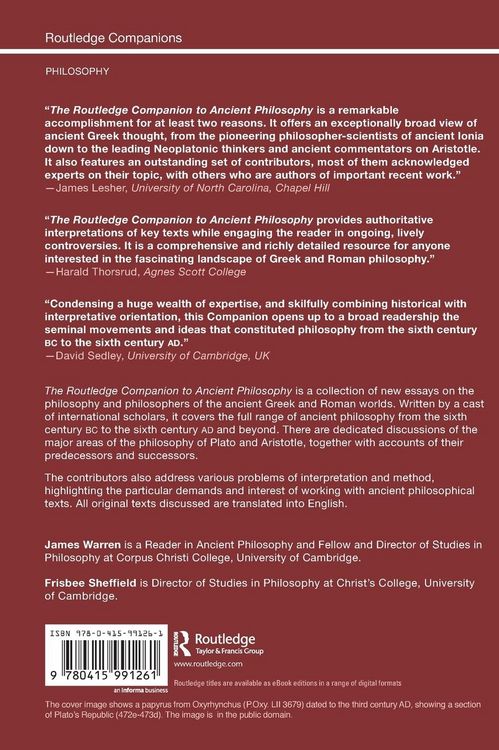 Produktbild: Routledge Companion to Ancient Philosophy
