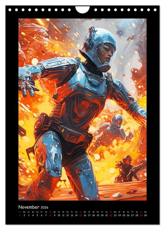 Produktbild: Galaktische Welten. Starke Space Opera-Illustrationen (Wandkalender 2026 DIN A4 hoch), CALVENDO Monatskalender