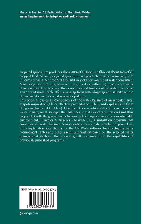 Produktbild: Water Requirements for Irrigation and the Environment
