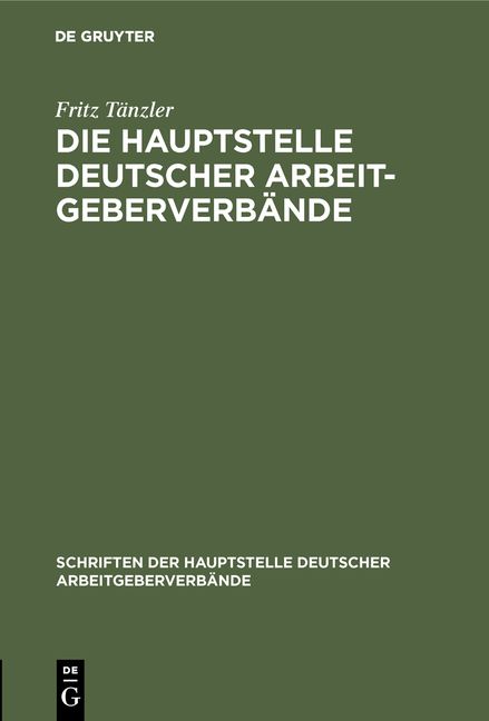 Produktbild: Die Hauptstelle Deutscher Arbeitgeberverb&auml;nde