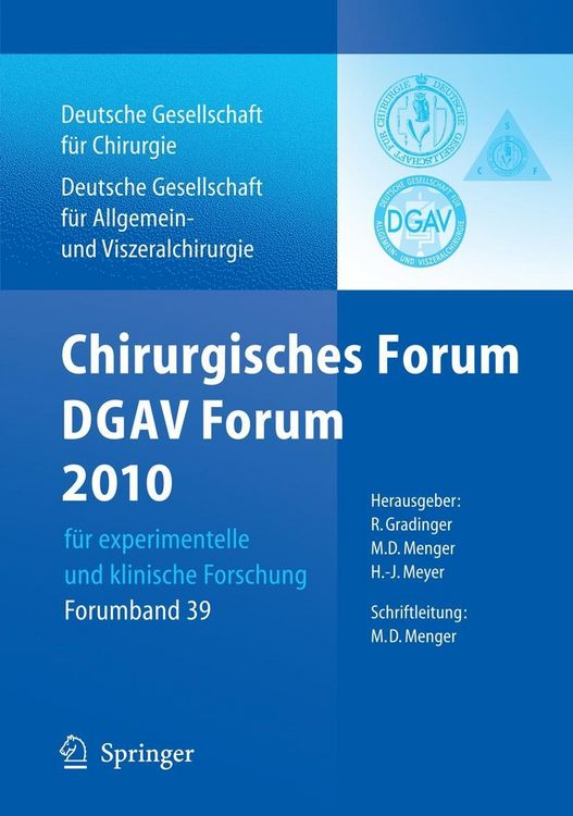Produktbild: Chirurgisches Forum und DGAV Forum 2010 f&uuml;r experimentelle und klinische Forschung.
