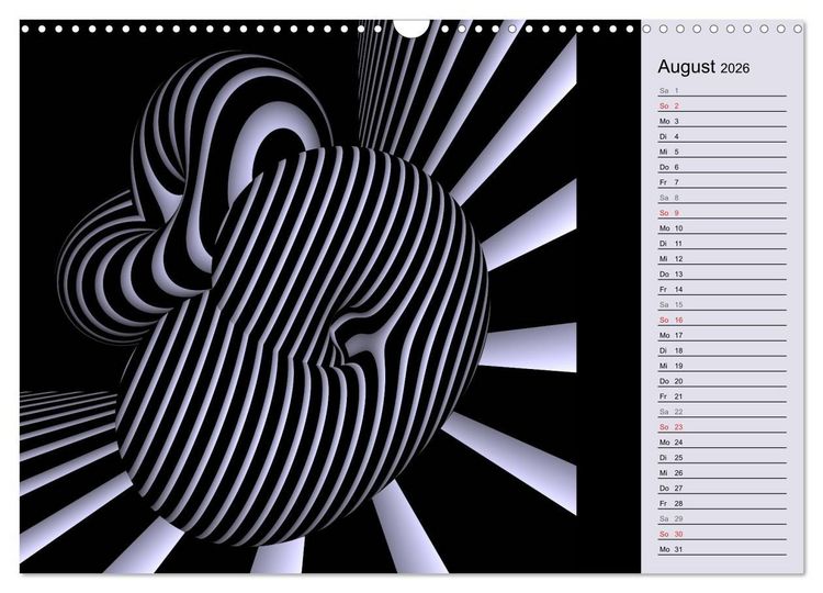 Produktbild: 3 Dimensionen - 2 Farben (Wandkalender 2026 DIN A3 quer), CALVENDO Monatskalender