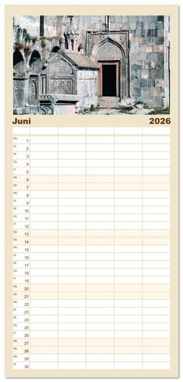 Produktbild: Familienplaner 2026 - Armenien - Wo die Geschichte ihre Stimme erhebt mit 5 Spalten (Wandkalender, 21 x 45 cm) CALVENDO