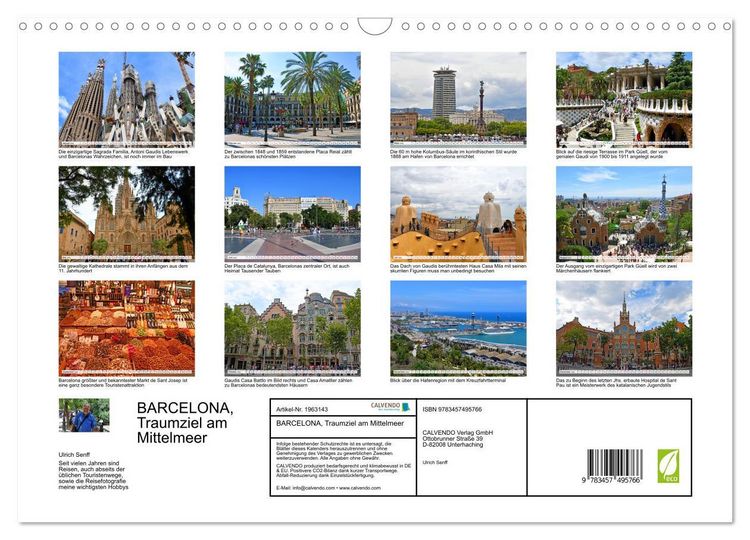 Produktbild: BARCELONA, Traumziel am Mittelmeer (Wandkalender 2026 DIN A3 quer), CALVENDO Monatskalender