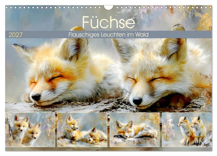 Produktbild: F&uuml;chse. Flauschiges Leuchten im Wald (Wandkalender 2027 DIN A3 quer), CALVENDO Monatskalender