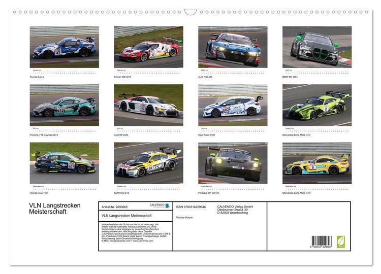 Produktbild: VLN Langstrecken Meisterschaft (Wandkalender 2026 DIN A2 quer), CALVENDO Monatskalender