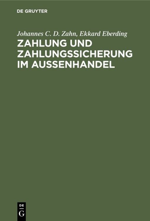 Produktbild: Zahlung und Zahlungssicherung im Au&szlig;enhandel