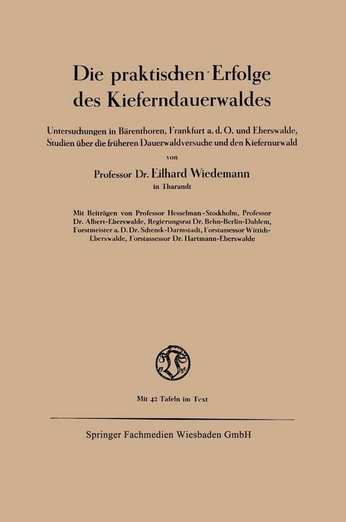 Produktbild: Die praktischen Erfolge des Kieferndauerwaldes