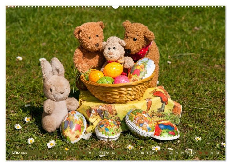 Produktbild: Kunterbunte B&auml;renwelt - Teddys (hochwertiger Premium Wandkalender 2026 DIN A2 quer), Kunstdruck in Hochglanz