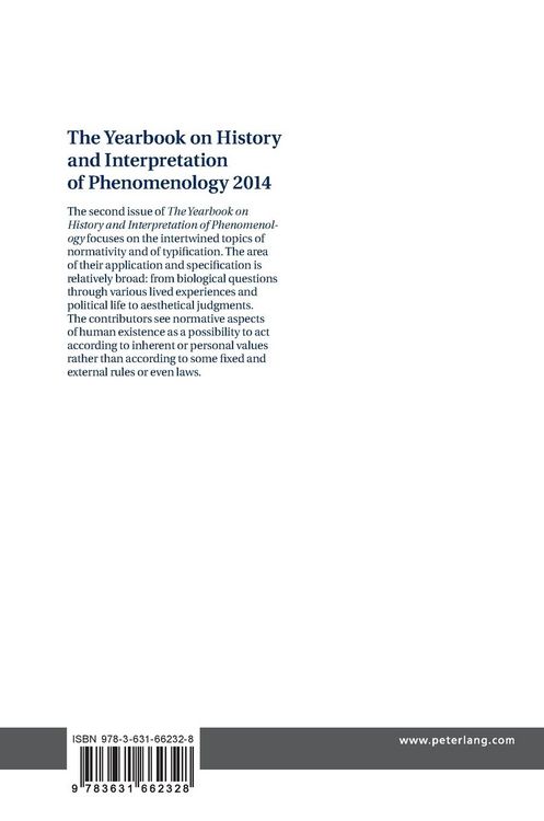 Produktbild: The Yearbook on History and Interpretation of Phenomenology 2014