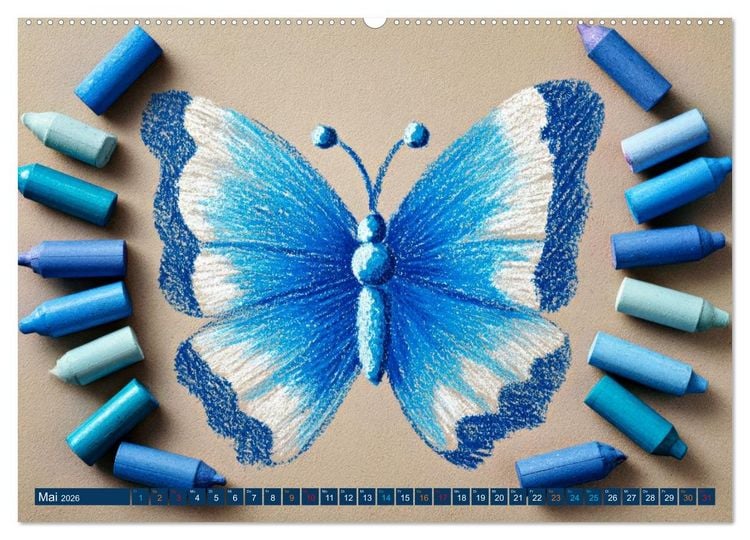 Produktbild: Artwork Schmetterlinge - Filigrane Leichtigkeit (Wandkalender 2026 DIN A2 quer), CALVENDO Monatskalender