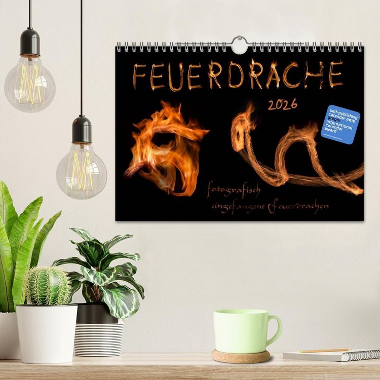 Produktbild: Feuerdrache (Wandkalender 2026 DIN A4 quer), CALVENDO Monatskalender