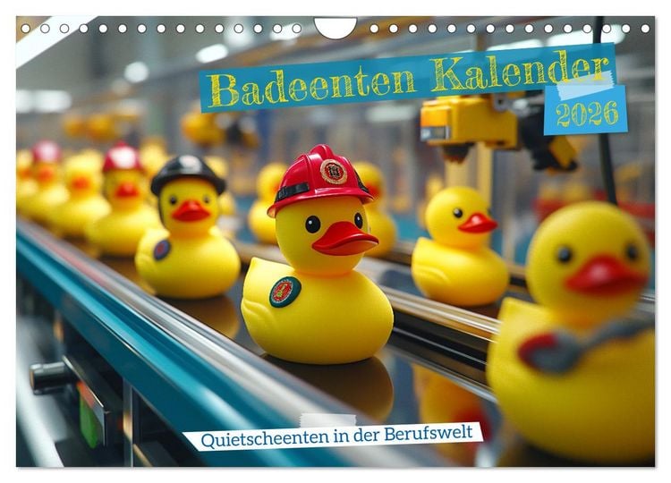 Produktbild: Badeenten Kalender - Quietscheenten in der Berufswelt (Wandkalender 2026 DIN A4 quer), CALVENDO Monatskalender