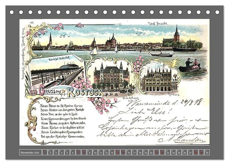 Produktbild: Gru&szlig; aus Rostock (Tischkalender 2026 DIN A5 quer), CALVENDO Monatskalender