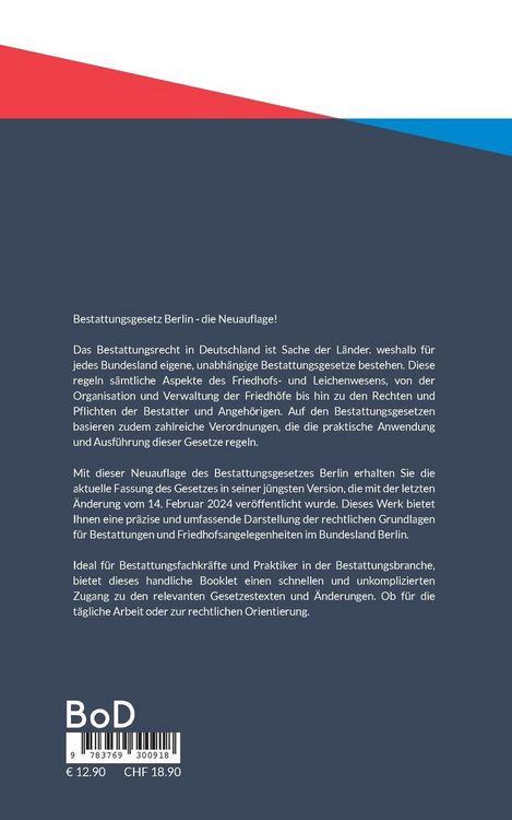 Produktbild: Berliner Bestattungsgesetz
