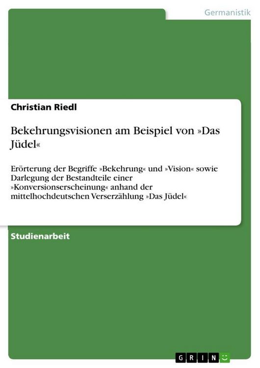 Produktbild: Bekehrungsvisionen am Beispiel von 'Das J&uuml;del'