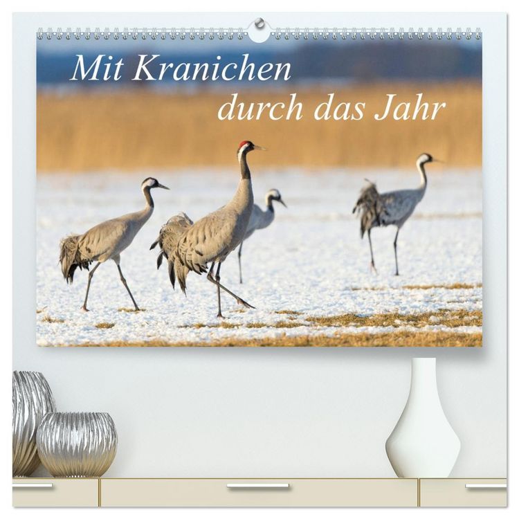 Produktbild: Mit Kranichen durch das Jahr (hochwertiger Premium Wandkalender 2026 DIN A2 quer), Kunstdruck in Hochglanz