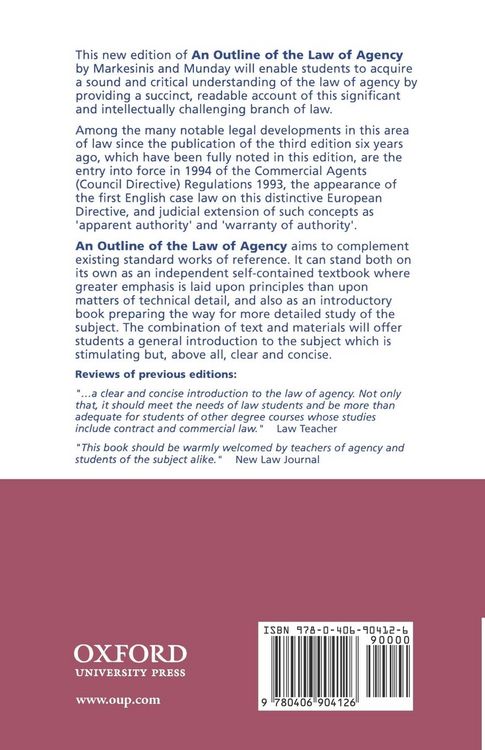 Produktbild: An Outline of the Law of Agency