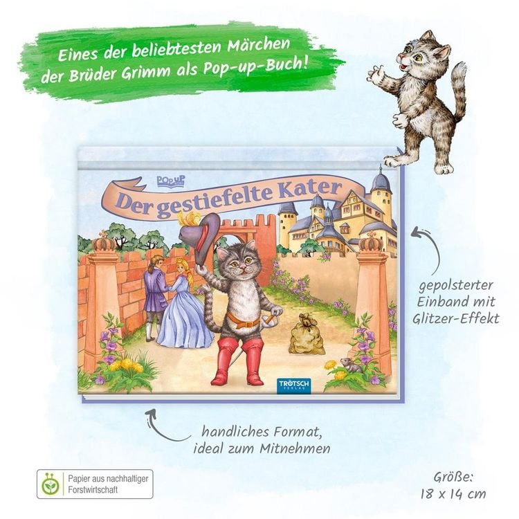 Produktbild: Tr&ouml;tsch M&auml;rchenbuch Pop-up-Buch Der gestiefelte Kater