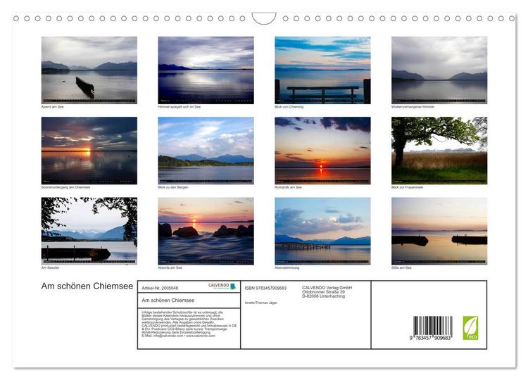 Produktbild: Am sch&ouml;nen Chiemsee (Wandkalender 2026 DIN A3 quer), CALVENDO Monatskalender