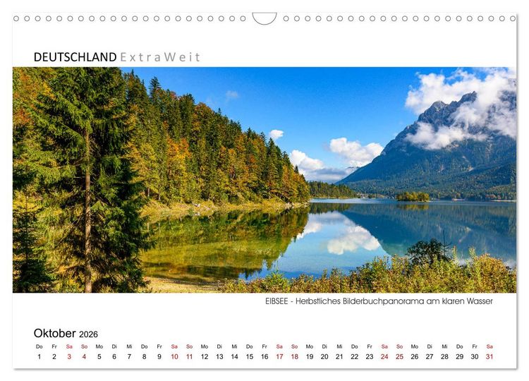 Produktbild: Wei&szlig;blaue Impressionen vom Eibsee (Wandkalender 2026 DIN A3 quer), CALVENDO Monatskalender