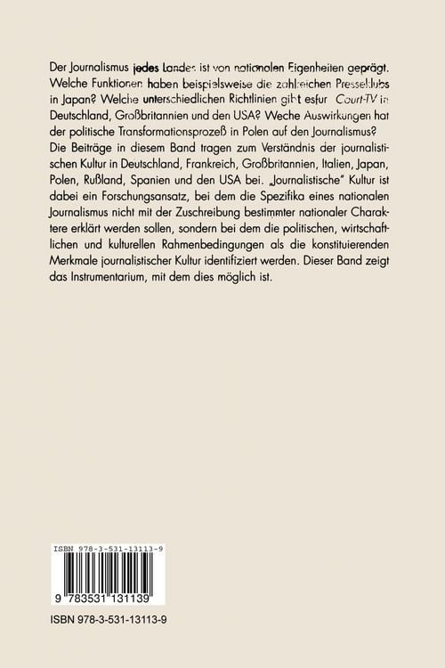 Produktbild: Journalistische Kultur