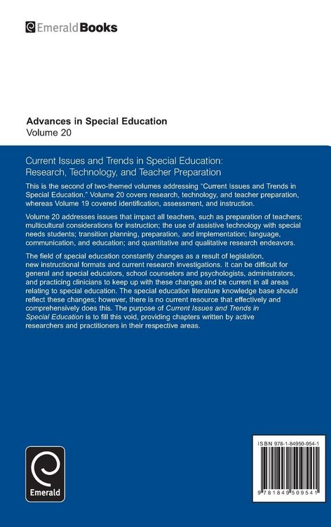Produktbild: Current Issues and Trends in Special Education