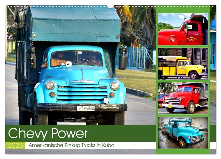 Produktbild: CHEVY POWER - Amerikanische Pickup Trucks in Kuba (Wandkalender 2026 DIN A2 quer), CALVENDO Monatskalender